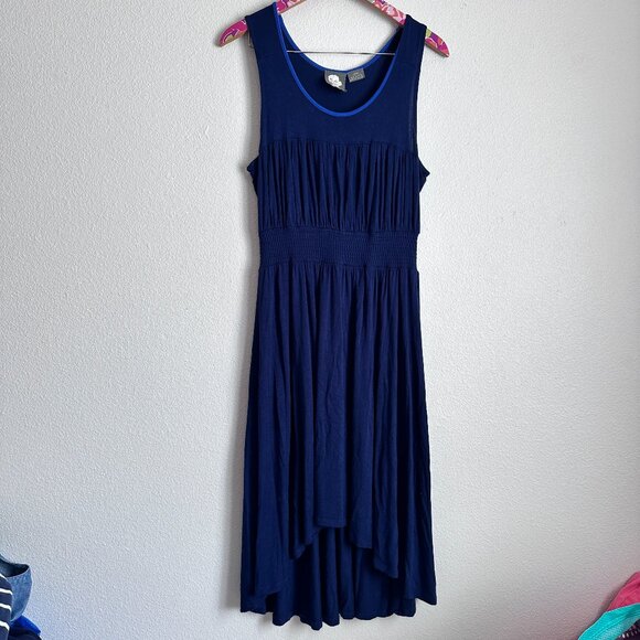 Anthropologie Girls From Savoy blue high low dress size L - Picture 2 of 7